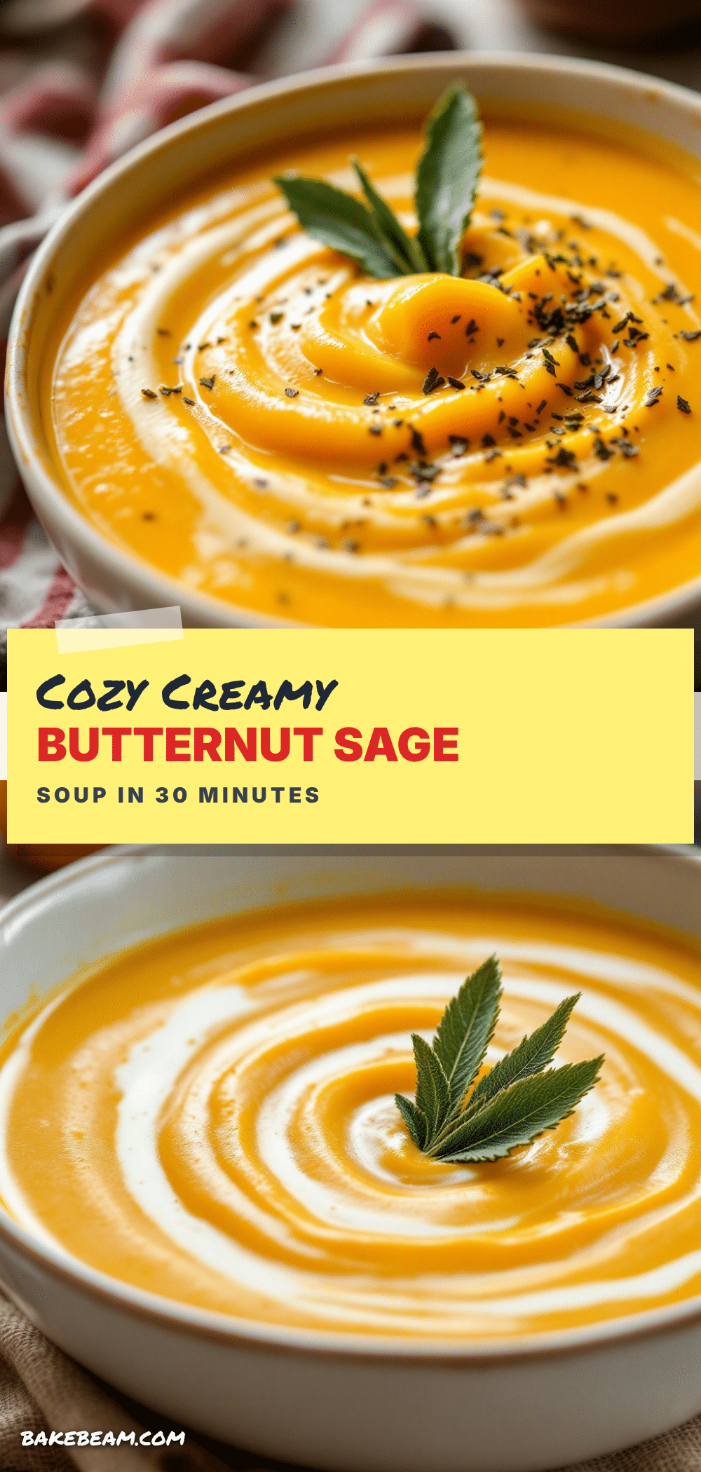 creamy butternut squash soup with sage recipe