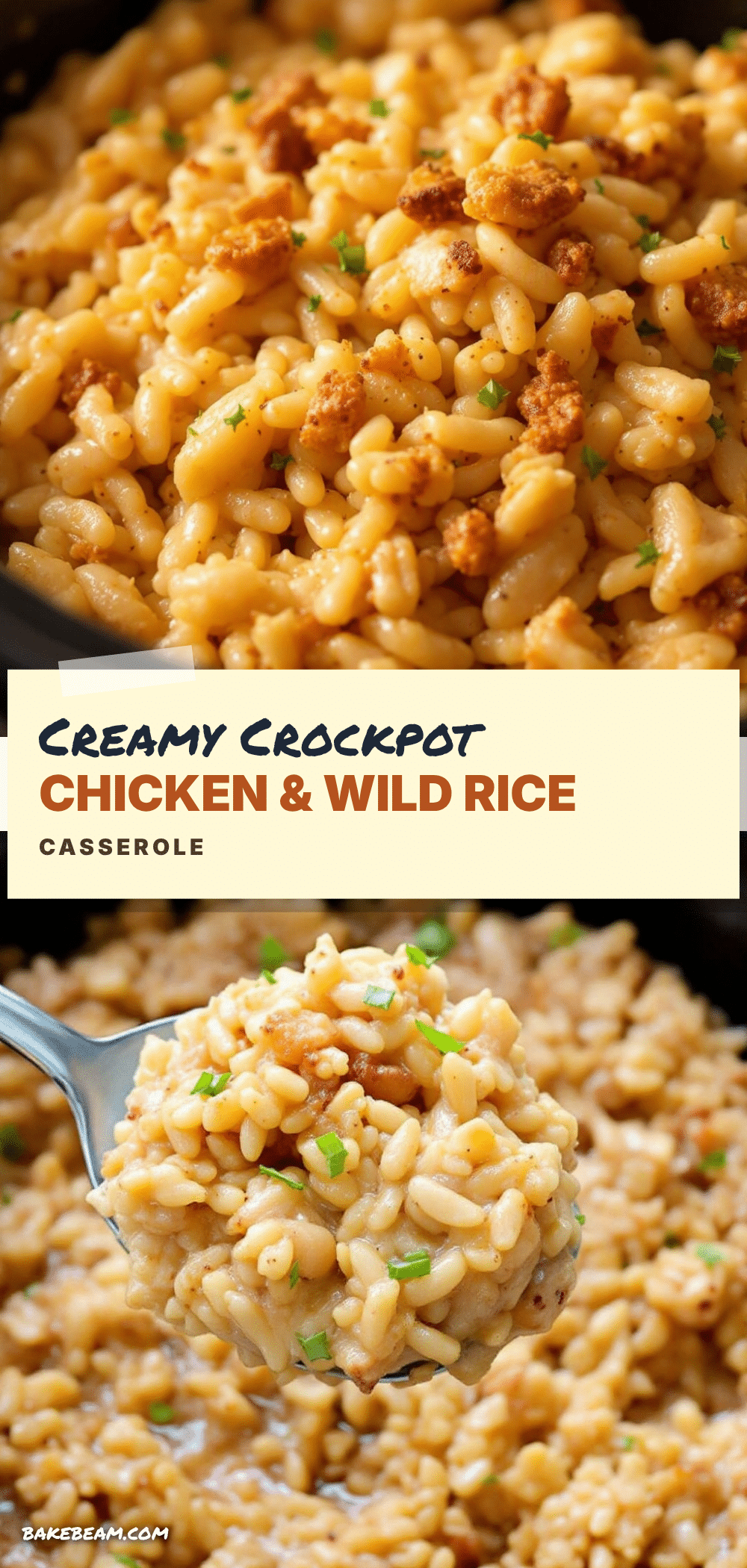 creamy crockpot chicken and wild rice casserole recipe