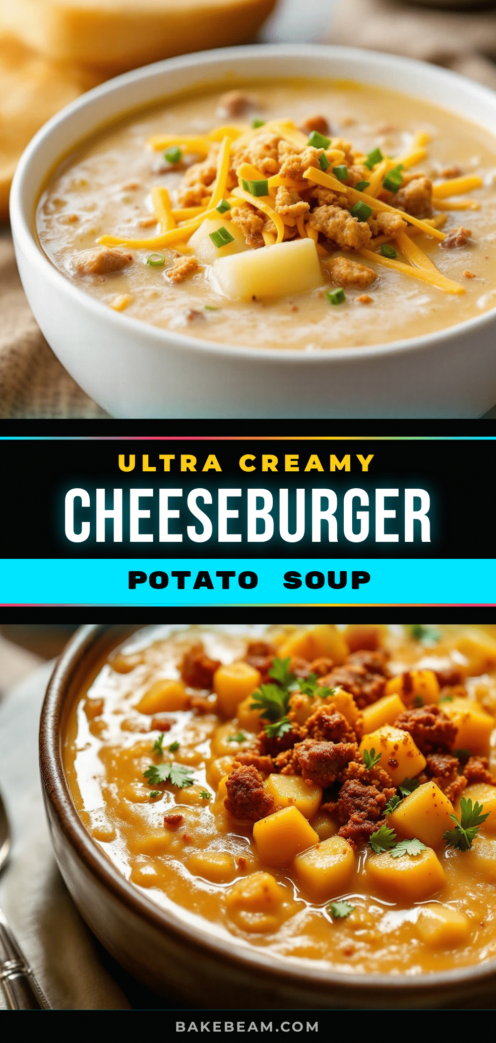 creamy slow cooker cheeseburger potato soup recipe