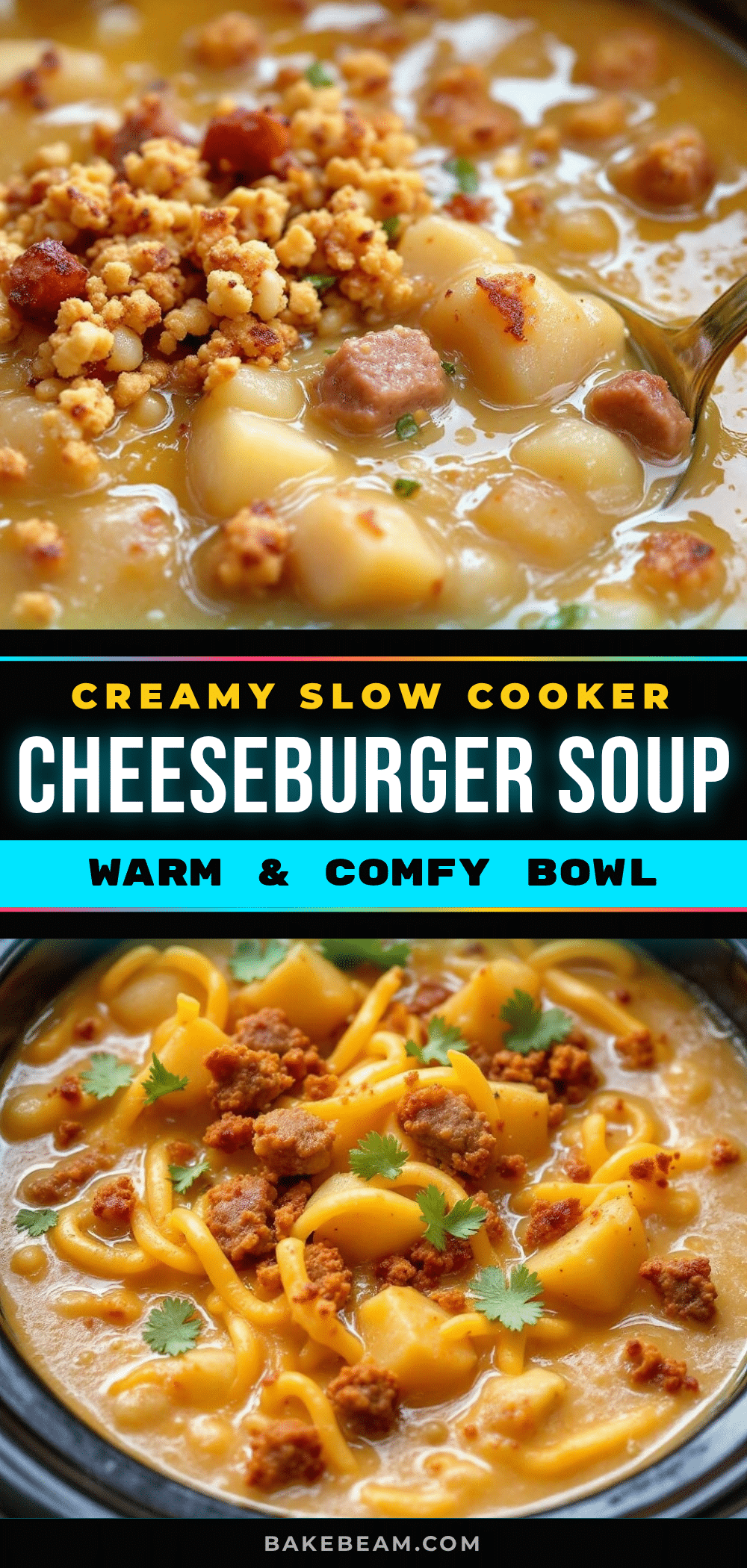 creamy slow cooker cheeseburger potato soup recipe