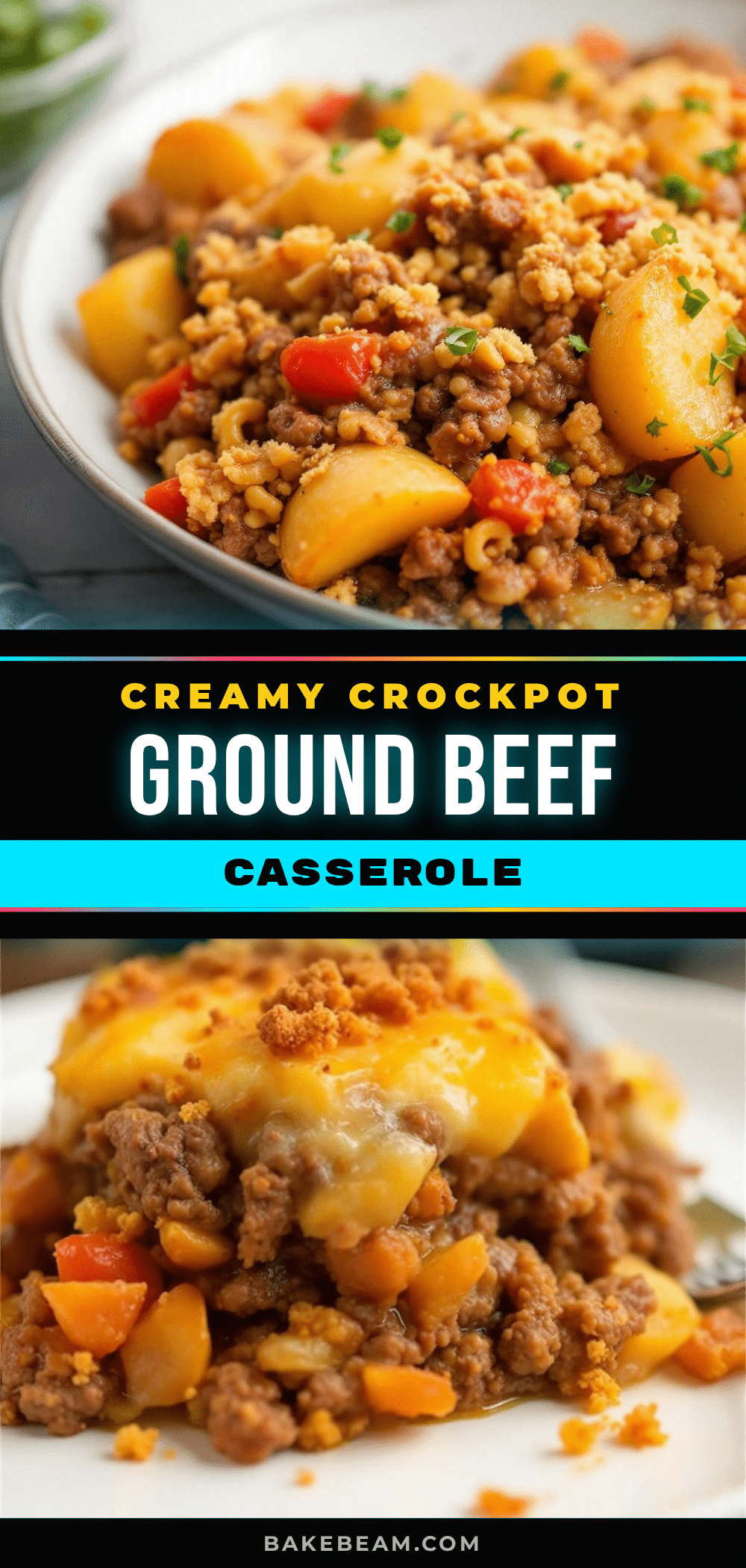 crockpot ground beef and potato casserole recipe