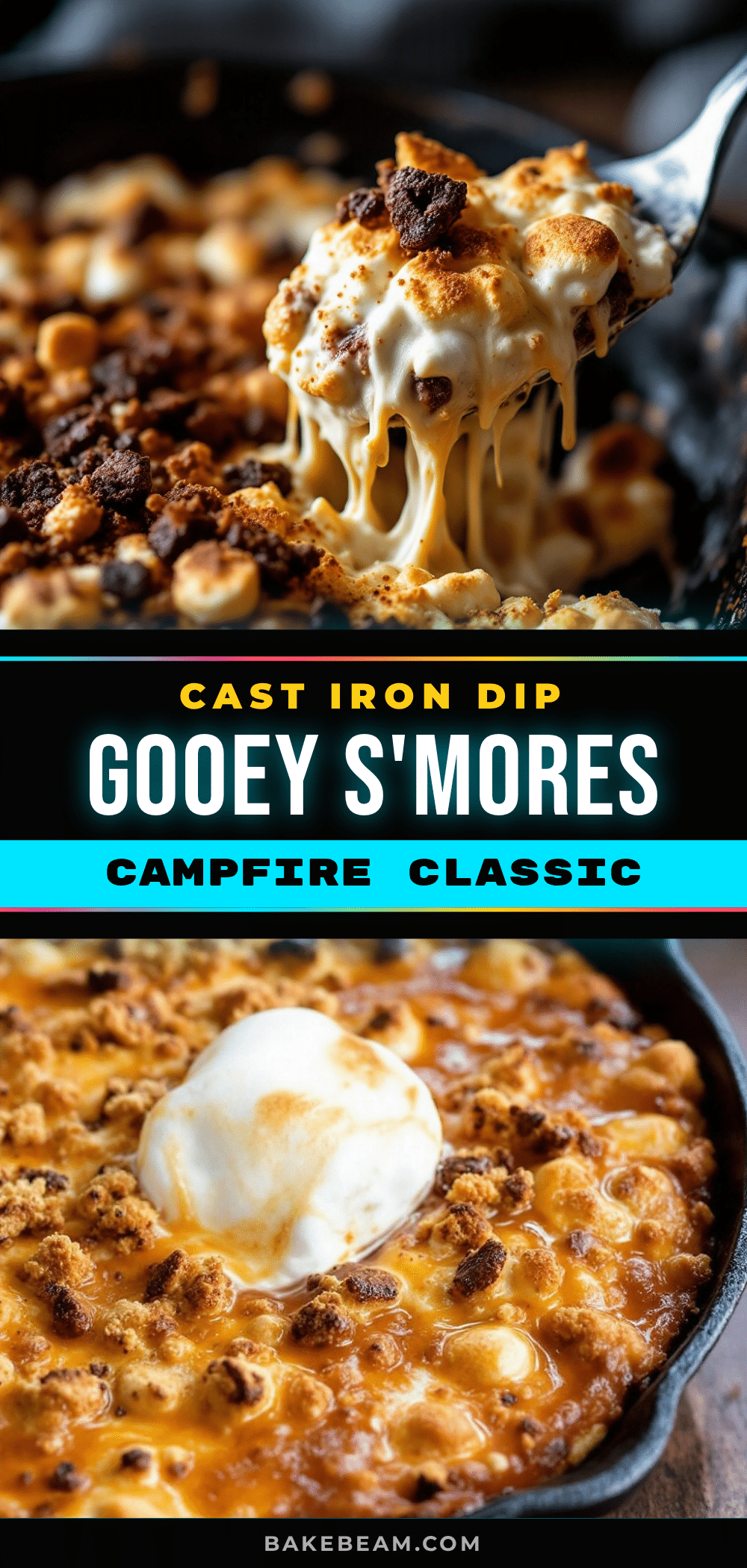 easy gooey smores dip in a cast iron skillet recipe
