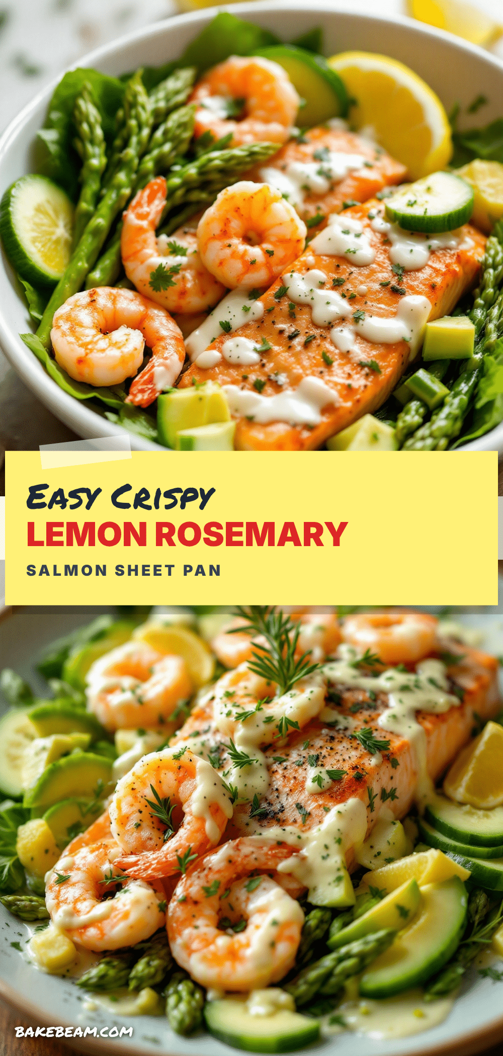 lemon rosemary salmon sheet pan dinner recipe