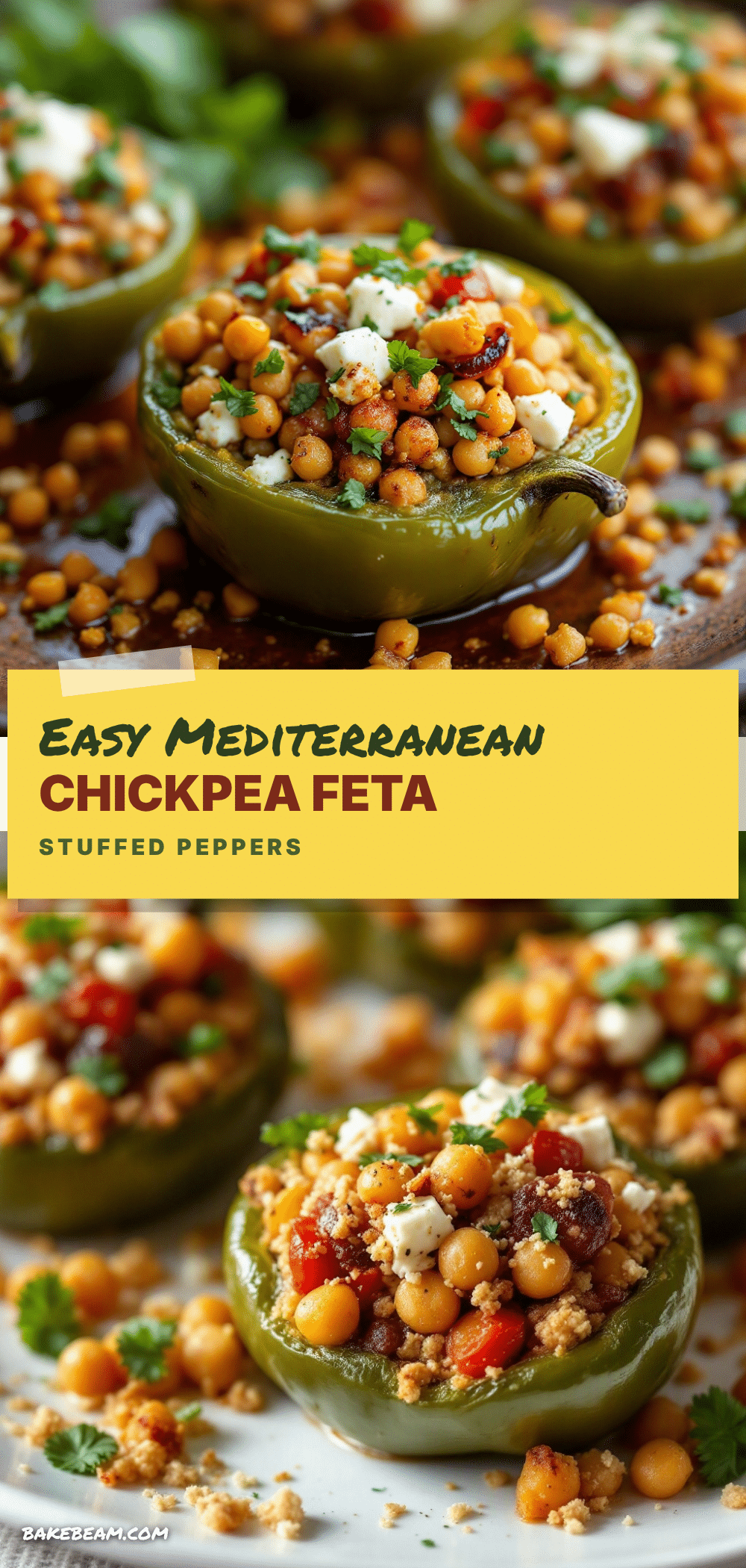 Mediterranean Chickpea and Feta Stuffed Mini Peppers recipe