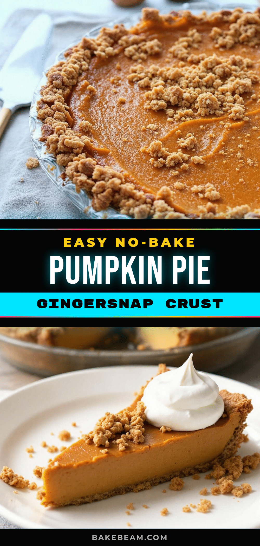 no-bake pumpkin pie with gingersnap crust recipe