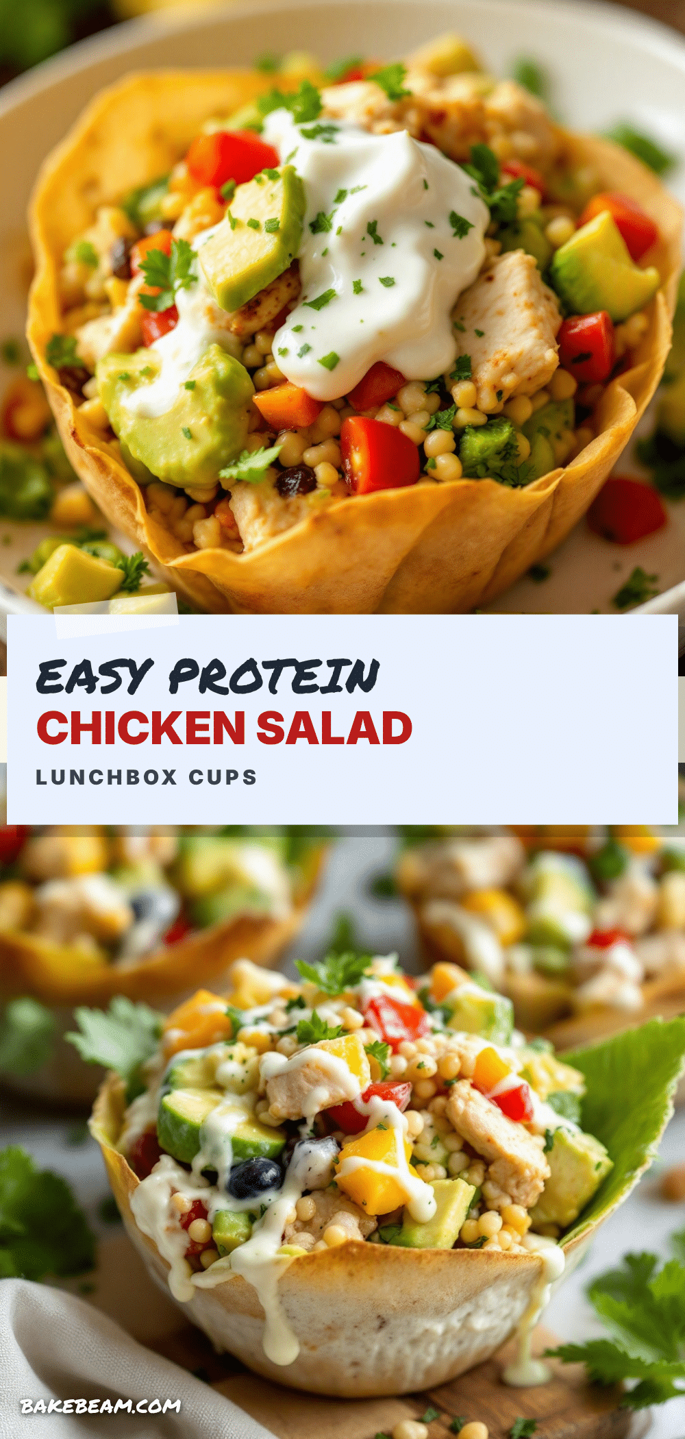 no-mayo chicken salad lunchbox cups recipe