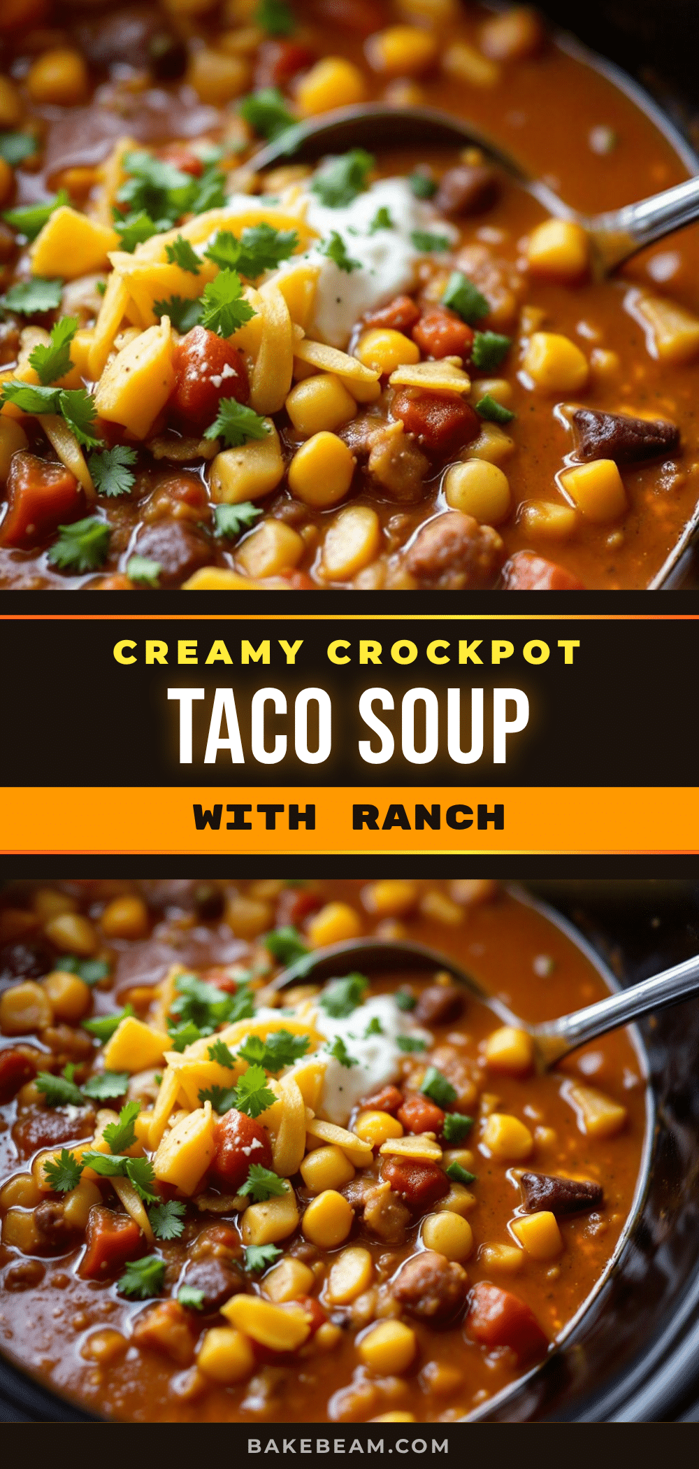 creamy crockpot taco soup with ranch recipe