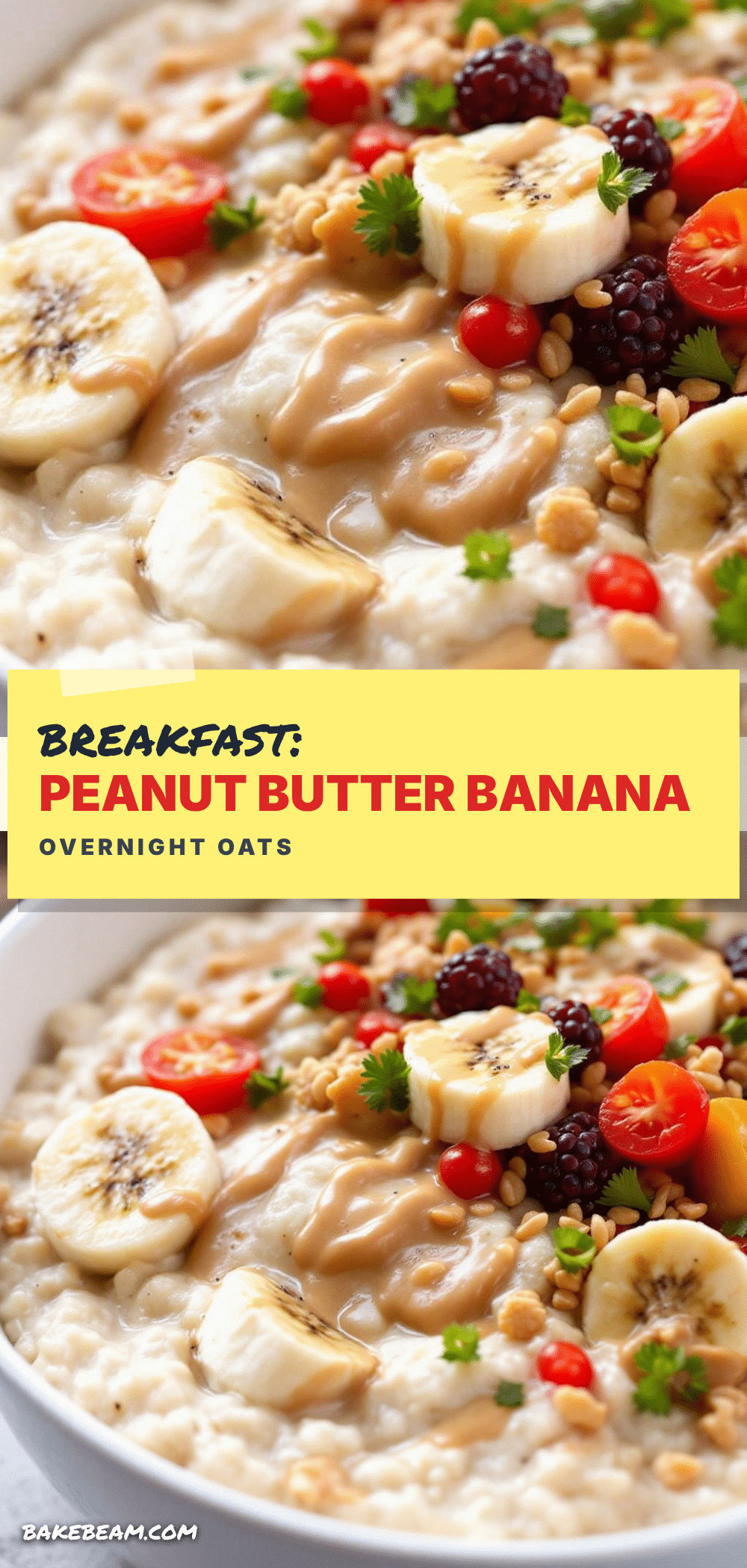 creamy peanut butter banana overnight oats recipe