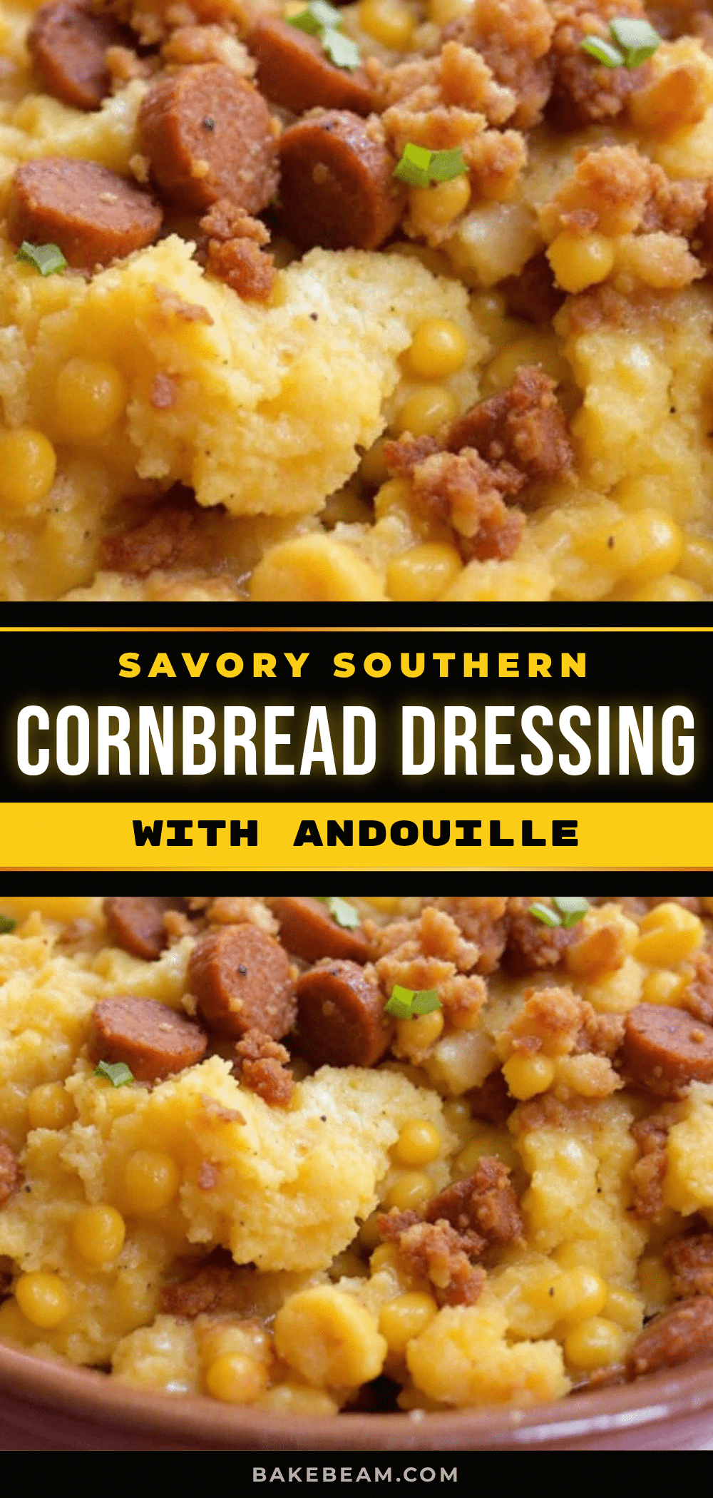 savory southern cornbread dressing with andouille sausage recipe
